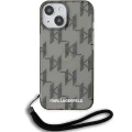 Etui Karl Lagerfeld IML Mono KL Pattern & Cord na iPhone 15 / 14 / 13 - czarne