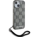 Etui Karl Lagerfeld IML Mono KL Pattern & Cord na iPhone 15 / 14 / 13 - czarne