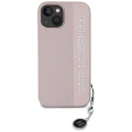 Etui Karl Lagerfeld Saffiano Rhinestones & Charm na iPhone 15 / 14 / 13 - różowe
