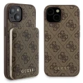 Zestaw etui Guess 4G Metal Logo na iPhone 15 + powerbank 5000mAh MagSafe - brązowy