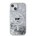 Etui Karl Lagerfeld Liquid Glitter Choupette Head MagSafe na iPhone 15 / 14 / 13 - przezroczyste