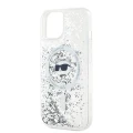 Etui Karl Lagerfeld Liquid Glitter Choupette Head MagSafe na iPhone 15 / 14 / 13 - przezroczyste