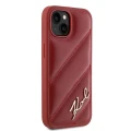 Etui Karl Lagerfeld Diagonal Quilted Script na iPhone 15 / 14 / 13 - czerwone