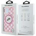 Etui Karl Lagerfeld IML Monogram Karl & Choupette Head MagSafe na iPhone 15 - różowe