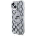 Etui Karl Lagerfeld IML Monogram Karl & Choupette Head MagSafe na iPhone 15 - przezroczyste