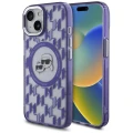 Etui Karl Lagerfeld IML Monogram Karl & Choupette Head MagSafe na iPhone 15 - fioletowe