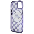 Etui Karl Lagerfeld IML Monogram Karl & Choupette Head MagSafe na iPhone 15 - fioletowe