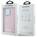 Etui Karl Lagerfeld FW Metal Plate MagSafe na iPhone 15  Pro - różowe