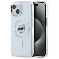 Etui Karl Lagerfeld IML Metal Choupette Head MagSafe na iPhone 15 - białe