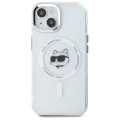 Etui Karl Lagerfeld IML Metal Choupette Head MagSafe na iPhone 15 - białe