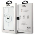 Etui Karl Lagerfeld IML Metal Choupette Head MagSafe na iPhone 15 - białe