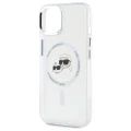 Etui Karl Lagerfeld IML Metal Karl&Choupette Head MagSafe na iPhone 15 - białe