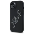 Etui Karl Lagerfeld 3D Rubber Signature na iPhone 15 - czarne