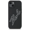 Etui Karl Lagerfeld 3D Rubber Signature na iPhone 15 - czarne