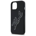 Etui Karl Lagerfeld 3D Rubber Signature na iPhone 15 - czarne