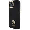 Etui Guess Silicone Logo Strass 4G do iPhone 15 - czarne
