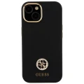 Etui Guess Silicone Logo Strass 4G do iPhone 15 - czarne