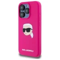 Etui Karl Lagerfeld Silicone Karl Head Print MagSafe na iPhone 15  Pro 6.1" - fuksja