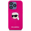 Etui Karl Lagerfeld Silicone Karl Head Print MagSafe na iPhone 15  Pro 6.1" - fuksja