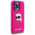 Etui Karl Lagerfeld Silicone Karl Head Print MagSafe na iPhone 15  Pro 6.1" - fuksja