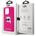 Etui Karl Lagerfeld Silicone Karl Head Print MagSafe na iPhone 15  Pro 6.1" - fuksja