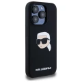 Etui Karl Lagerfeld Silicone Karl Head Print MagSafe na iPhone 15  Pro 6.1" - czarne