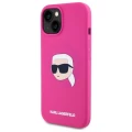 Etui Karl Lagerfeld Silicone Karl Head Print MagSafe na iPhone 15  6.1" - fuksja