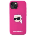 Etui Karl Lagerfeld Silicone Karl Head Print MagSafe na iPhone 15  6.1" - fuksja