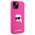 Etui Karl Lagerfeld Silicone Karl Head Print MagSafe na iPhone 15  6.1" - fuksja
