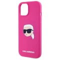 Etui Karl Lagerfeld Silicone Karl Head Print MagSafe na iPhone 15  6.1" - fuksja