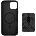 Etui Guess 4G Stripes z portfelem Magsafe do iPhone 15 czarny