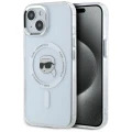Etui Karl Lagerfeld IML Metal Karl Head MagSafe do iPhone 15 biały