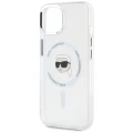 Etui Karl Lagerfeld IML Metal Karl Head MagSafe do iPhone 15 biały