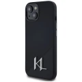 Etui Karl Lagerfeld Silicone Shadow Metal Initial MagSafe do iPhone 15 czarny