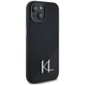 Etui Karl Lagerfeld Silicone Shadow Metal Initial MagSafe do iPhone 15 czarny