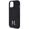 Etui Karl Lagerfeld Silicone Shadow Metal Initial MagSafe do iPhone 15 czarny