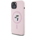 Etui Karl Lagerfeld Silicone Karl&Choupette MagSafe na iPhone 15 - różowe