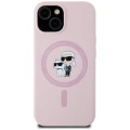 Etui Karl Lagerfeld Silicone Karl&Choupette MagSafe na iPhone 15 - różowe