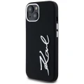 Etui Karl Lagerfeld Silicone Metal Script Logo na iPhone 15 - czarne