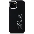 Etui Karl Lagerfeld Silicone Metal Script Logo na iPhone 15 - czarne