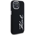 Etui Karl Lagerfeld Silicone Metal Script Logo na iPhone 15 - czarne