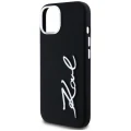 Etui Karl Lagerfeld Silicone Metal Script Logo na iPhone 15 - czarne