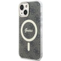 Etui Guess IML 4G MagSafe na iPhone 15 - brązowe