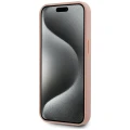 Etui Karl Lagerfeld Leather Monogram Metal Logo MagSafe na iPhone 15 - różowe