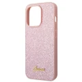Etui Guess Glitter Script na iPhone 14 Pro Max - różowe