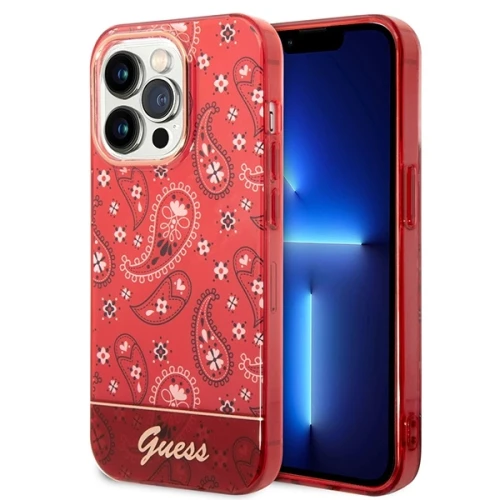 Etui Guess Bandana Paisley na iPhone 14 Pro Max - czerwone