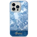 Etui Guess Porcelain Collection na iPhone 14 Pro Max - niebieskie