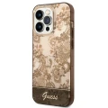 Etui Guess Porcelain Collection na iPhone 14 Pro Max - beżowe