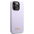 Etui Guess Silicone Vintage Gold Logo na iPhone 14 Pro Max - fioletowe
