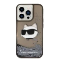 Etui Karl Lagerfeld Glitter Choupette Head na iPhone 14 Pro Max - czarne
